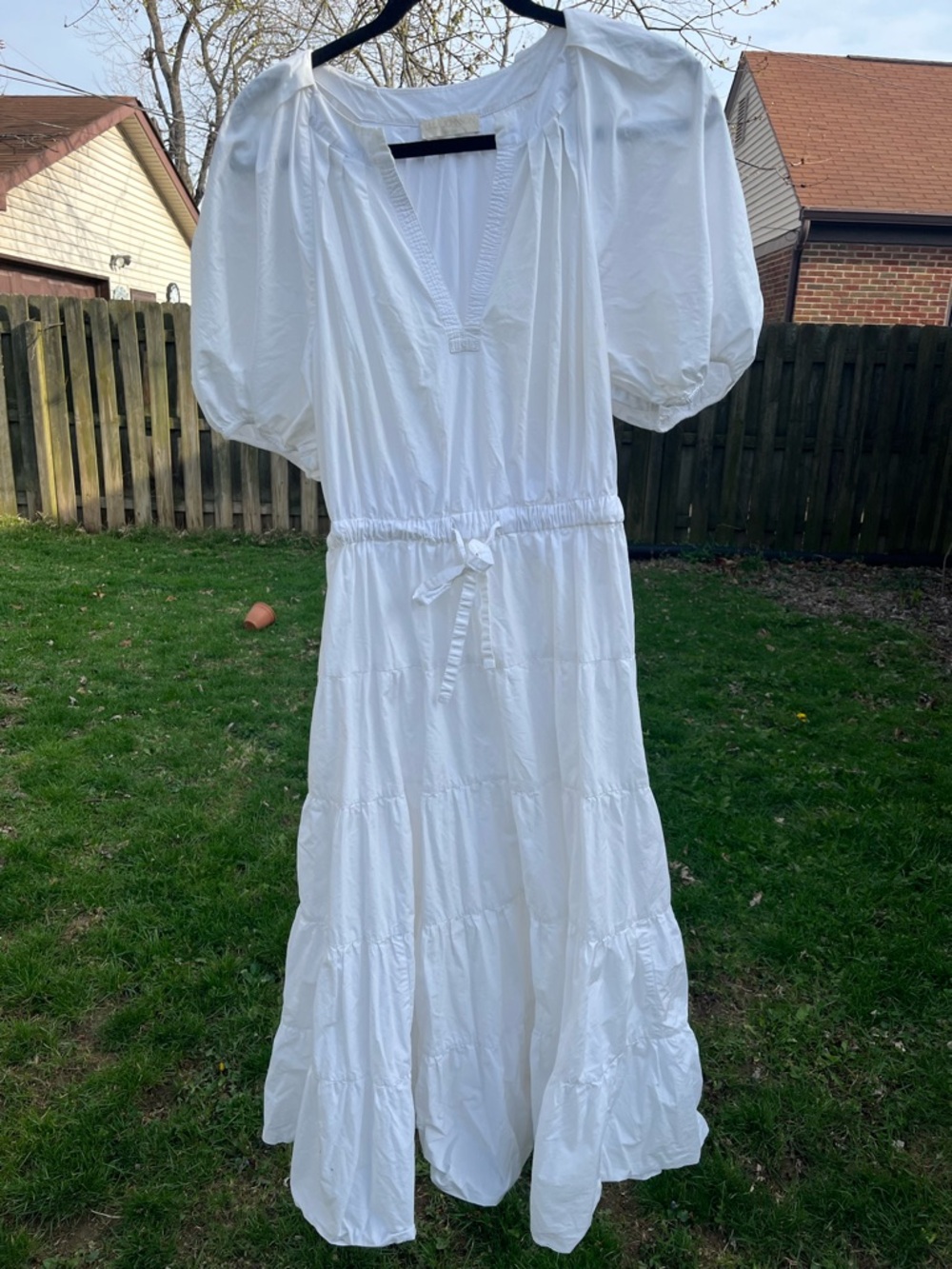 Ulla Johnson White V-Neck Dress